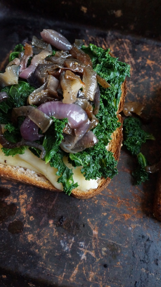 kale on onion grilled cheese // kitchenblend